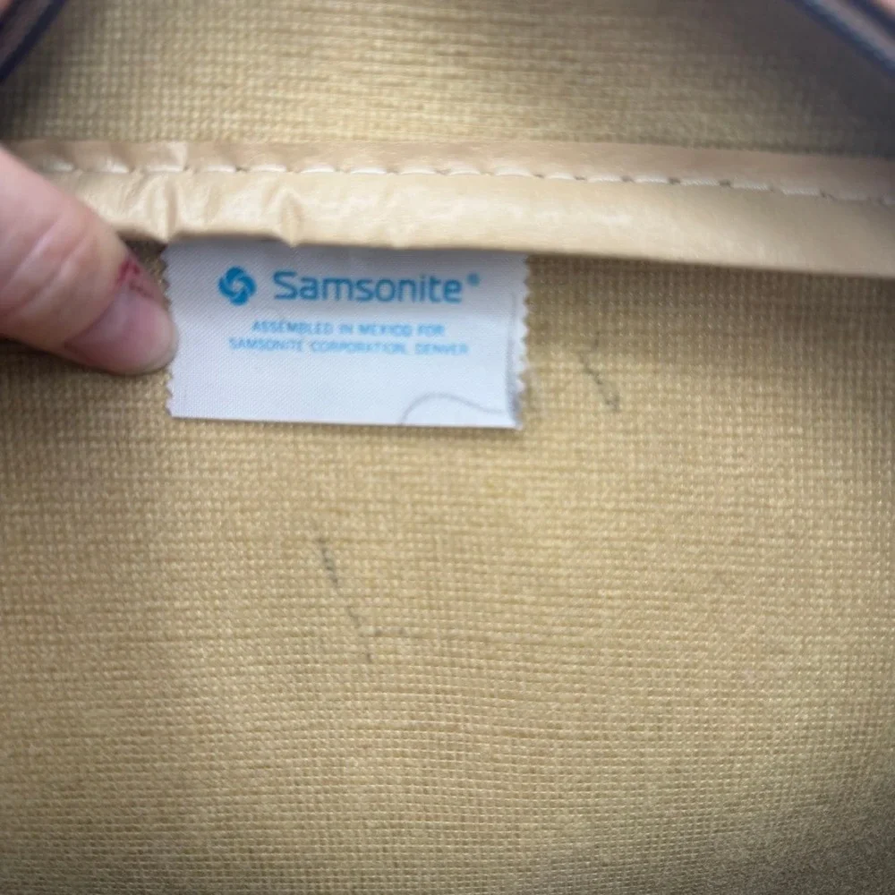 Vintage Samsonite Concord Shoulder Bag VTG Tan Faux Leather Travel Luggage